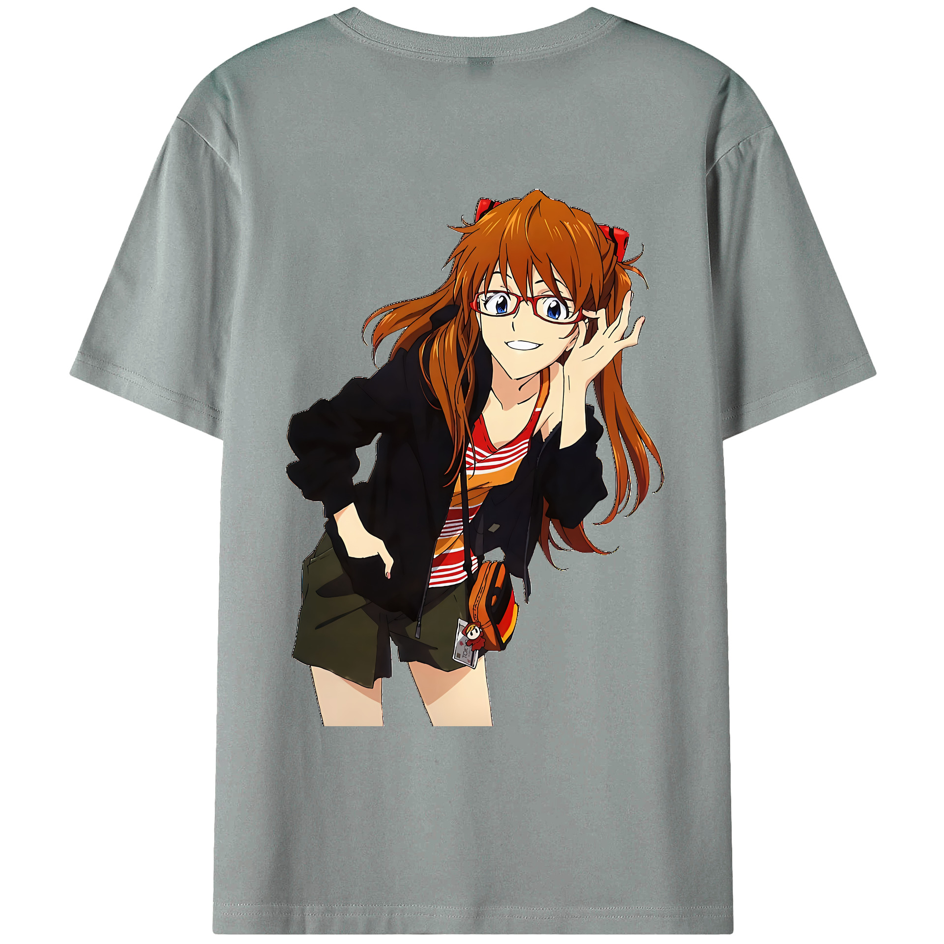 （画像用） EVA 新世紀エヴァンゲリオン 綿100％ メンズ半袖Tシャツ（バックプリント） 通気性
